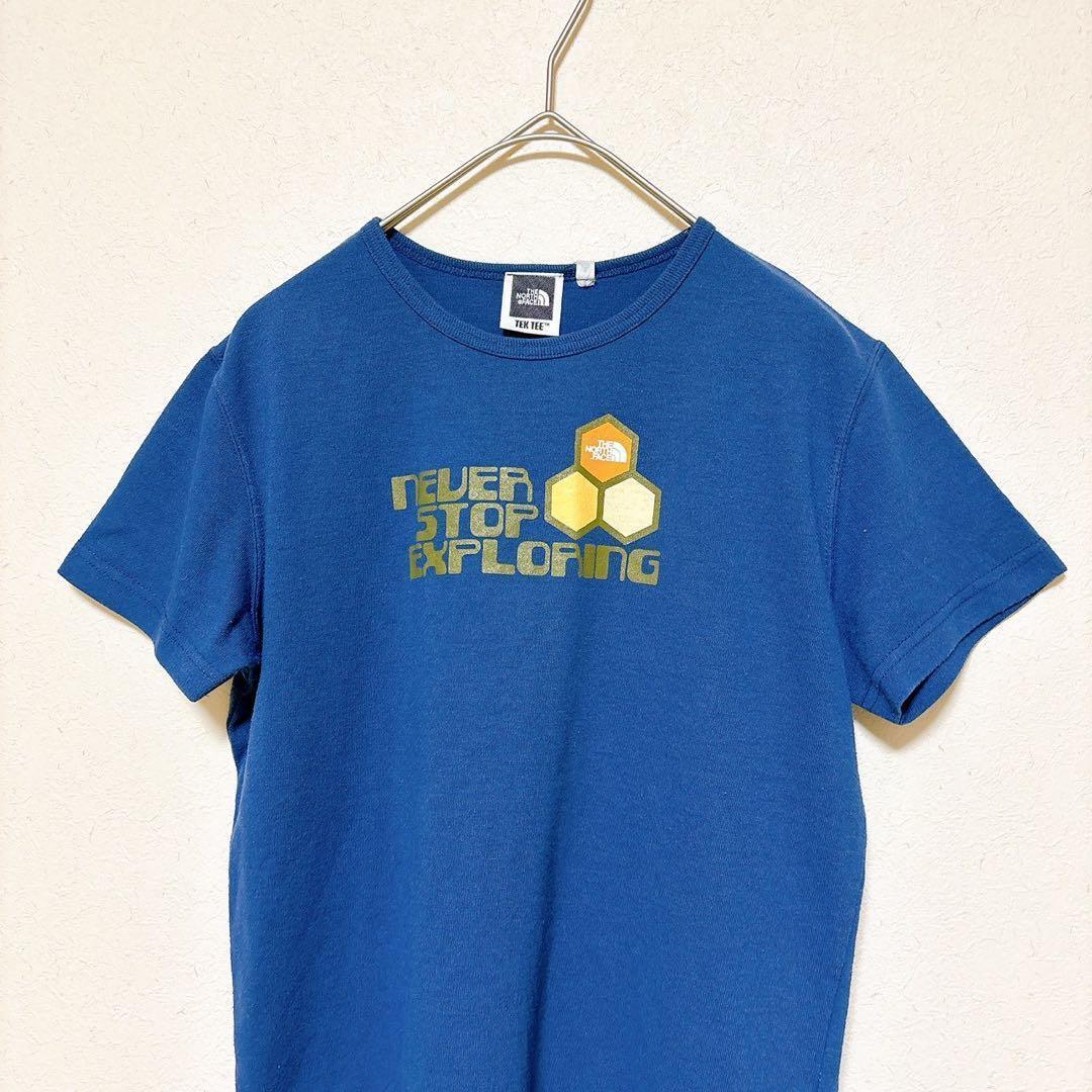THE NORTH FACE ロゴTシャツ ブルー M 半袖 アウトドア AF0E25_画像2