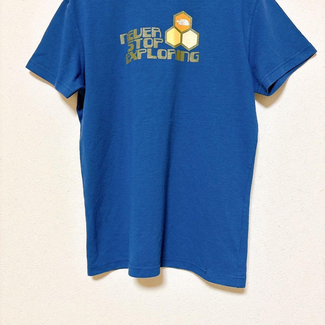 THE NORTH FACE ロゴTシャツ ブルー M 半袖 アウトドア AF0E25_画像3