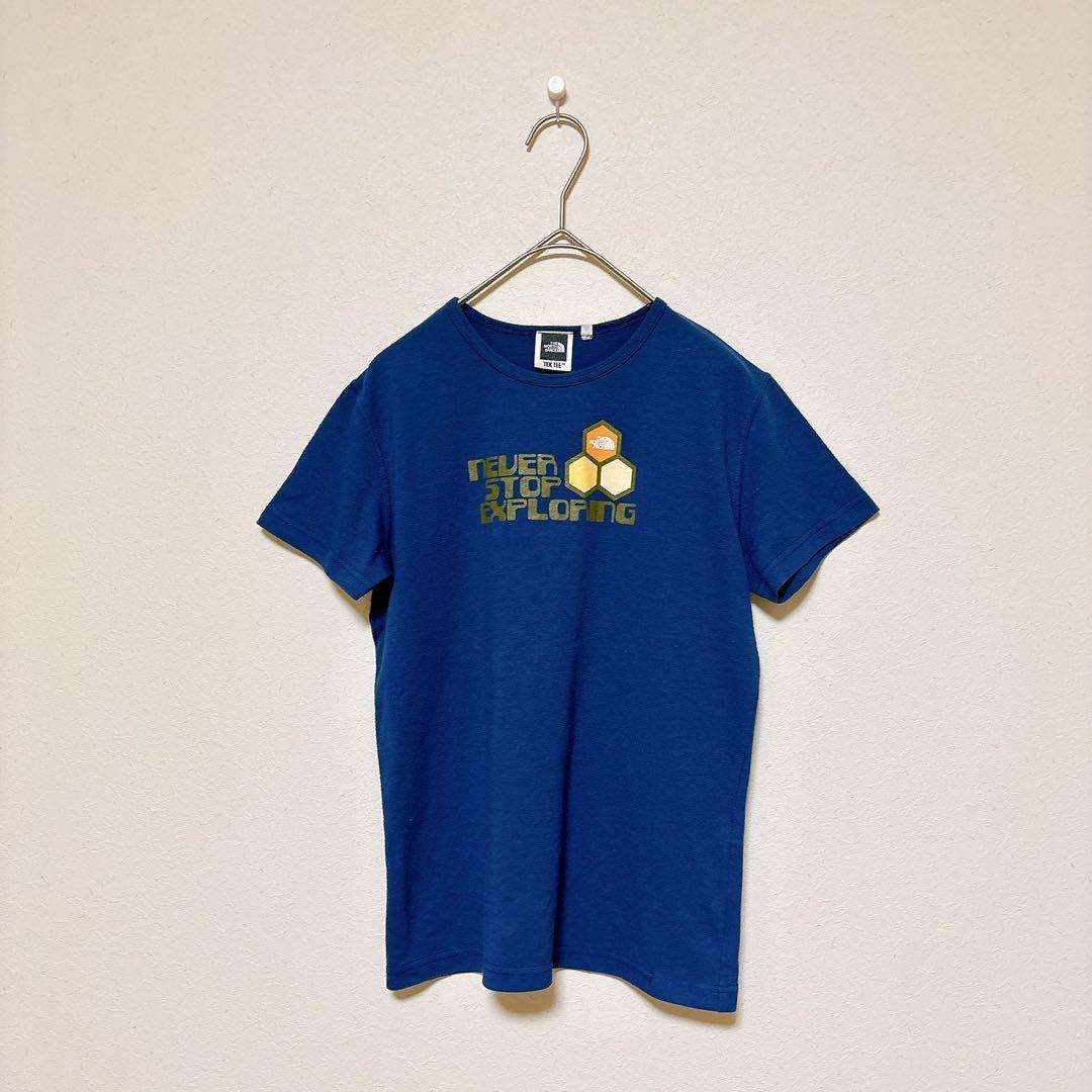 THE NORTH FACE ロゴTシャツ ブルー M 半袖 アウトドア AF0E25_画像4