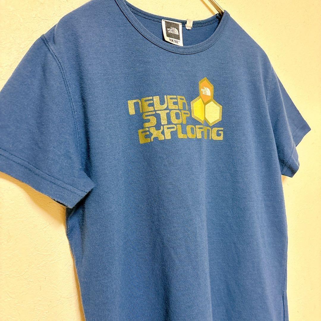 THE NORTH FACE ロゴTシャツ ブルー M 半袖 アウトドア AF0E25_画像5