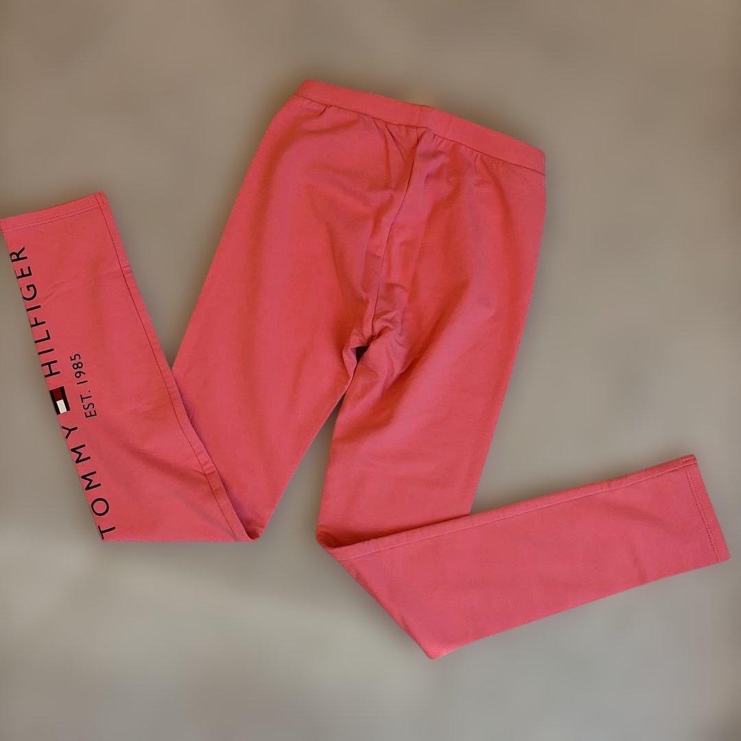 150cm TOMMY HILFIGER トミーヒルフィガー ピンク レギンス キッズ スパッツ ロゴ ピンク 新品未使用タグ付き_画像7