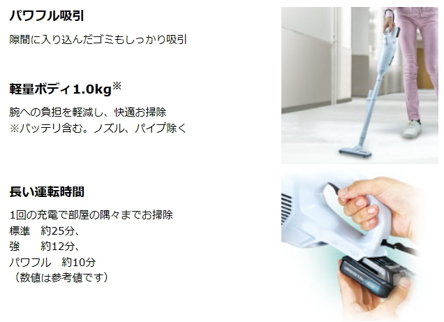 マキタ 充電式クリーナ CL108FDZW 本体のみ スライド式10.8V 新品 掃除機 コードレス_画像3