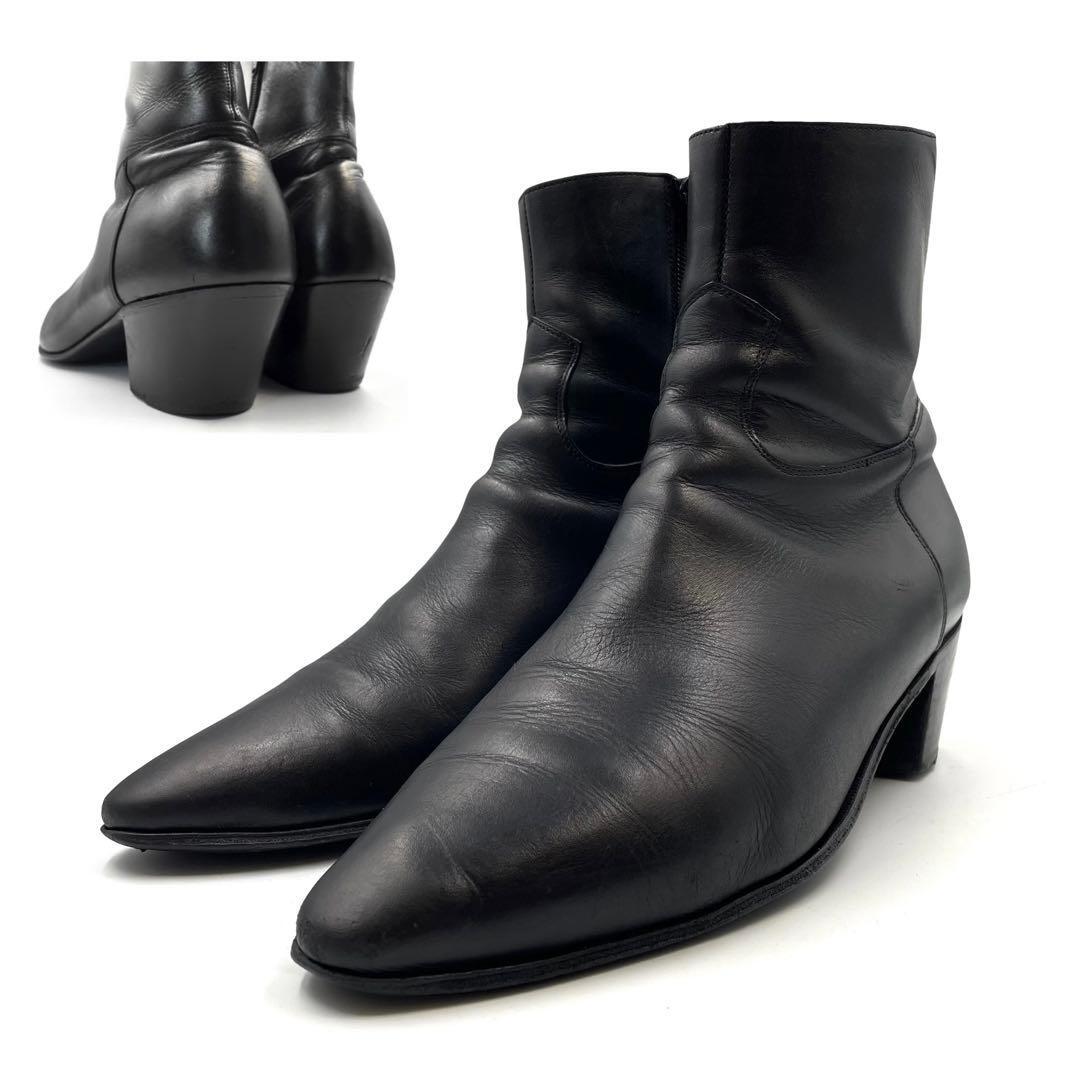 超美品!! CELINE セリーヌ JACNO ジャクノ エディ期 サイドジップ ブーツ ブラック 黒 40 26.0cm相当_画像1