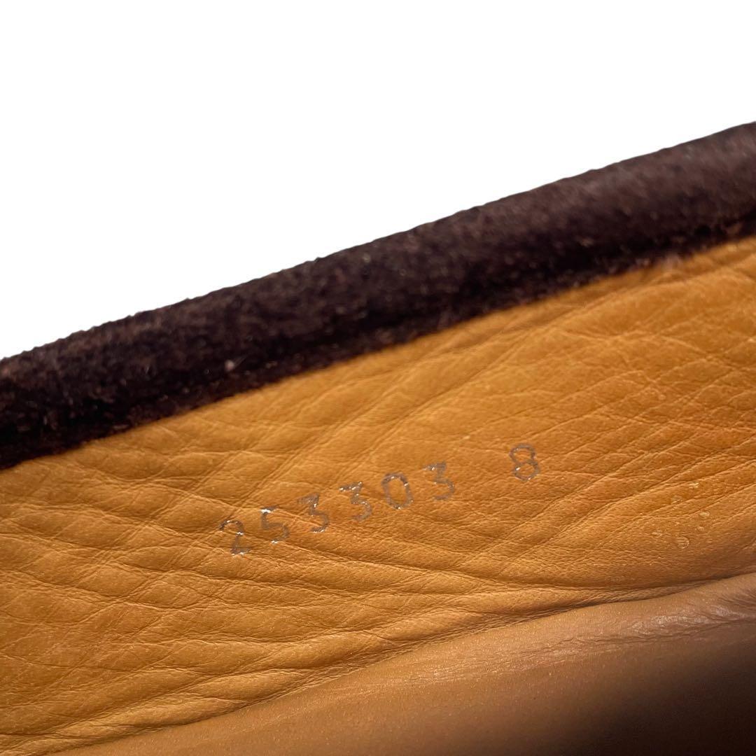 超美品!! GUCCI グッチ ホース ビット ローファー スウェード スエード レザー ブラウン 茶系 8 253303 _画像10
