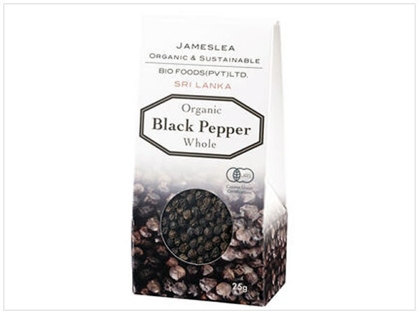［即決・送料無料］有機黒コショウ 粒 25g 胡椒 バイオ・ダイナミック農法 スリランカ産フェアトレード有機こしょう100％_画像1