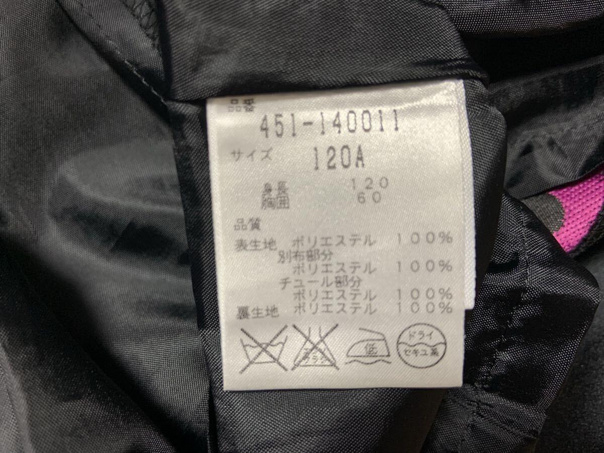 Barbieバービー 黒×ピンク ドットワンピ120 フォーマル/未使用 小花柄スカートアンダーパンツ付き130 2着セット_画像5