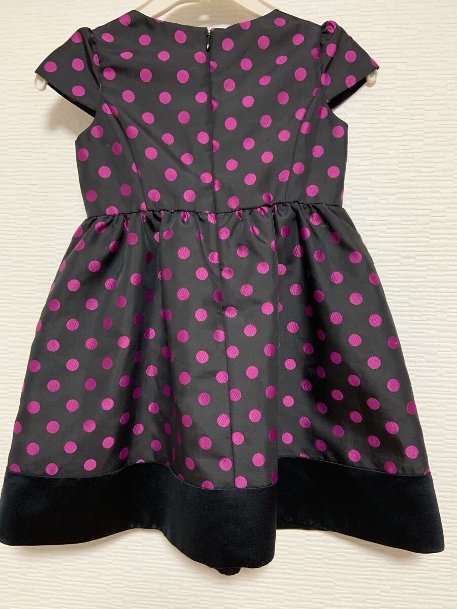 Barbieバービー 黒×ピンク ドットワンピ120 フォーマル/未使用 小花柄スカートアンダーパンツ付き130 2着セット_画像3