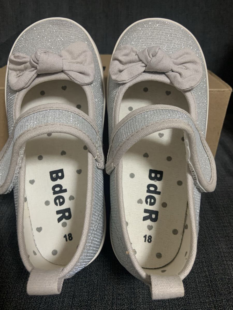 ＢdeＲビーデアール フォーマルシューズ シルバーラメ リボン靴18㎝ 入学式 発表会_画像2