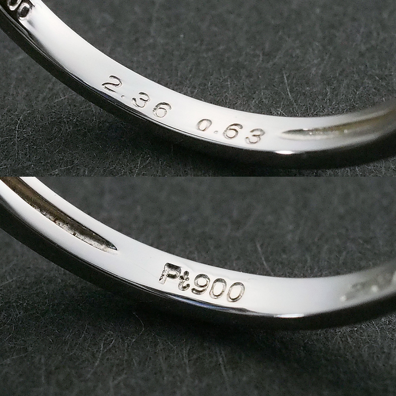 音羽屋■ スリランカ産 ロイヤルブルー サファイア/2.36ct ダイヤ/0.63ct Pt900 リング 13号 鑑別書付き 仕上済【中古】_画像5