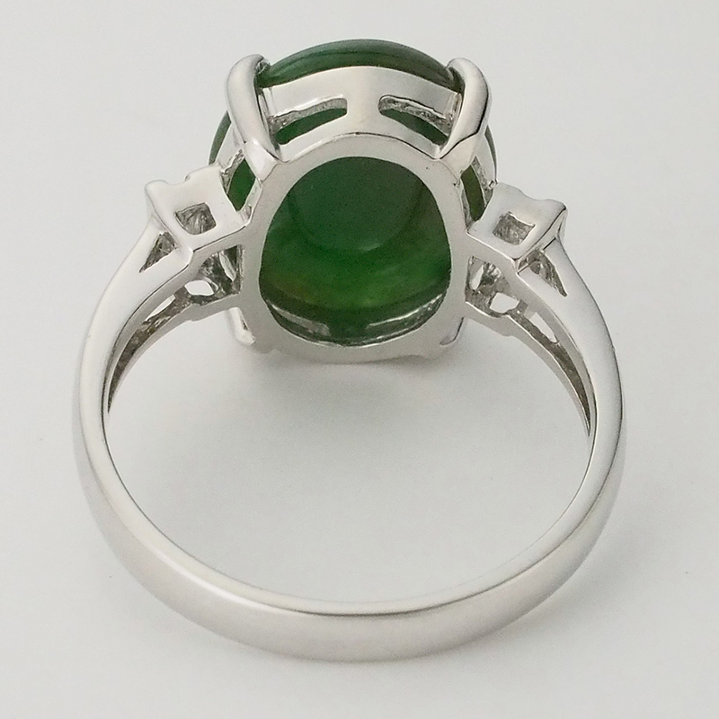 音羽屋■ 翡翠 ヒスイ/5.43ct ダイヤ/0.10ct Pt900 プラチナ デザイン リング 12号 鑑別書付き 仕上済【中古】_画像2