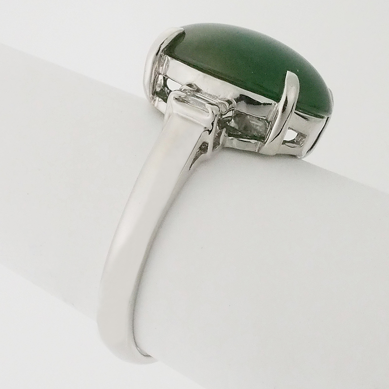 音羽屋■ 翡翠 ヒスイ/5.43ct ダイヤ/0.10ct Pt900 プラチナ デザイン リング 12号 鑑別書付き 仕上済【中古】_画像4