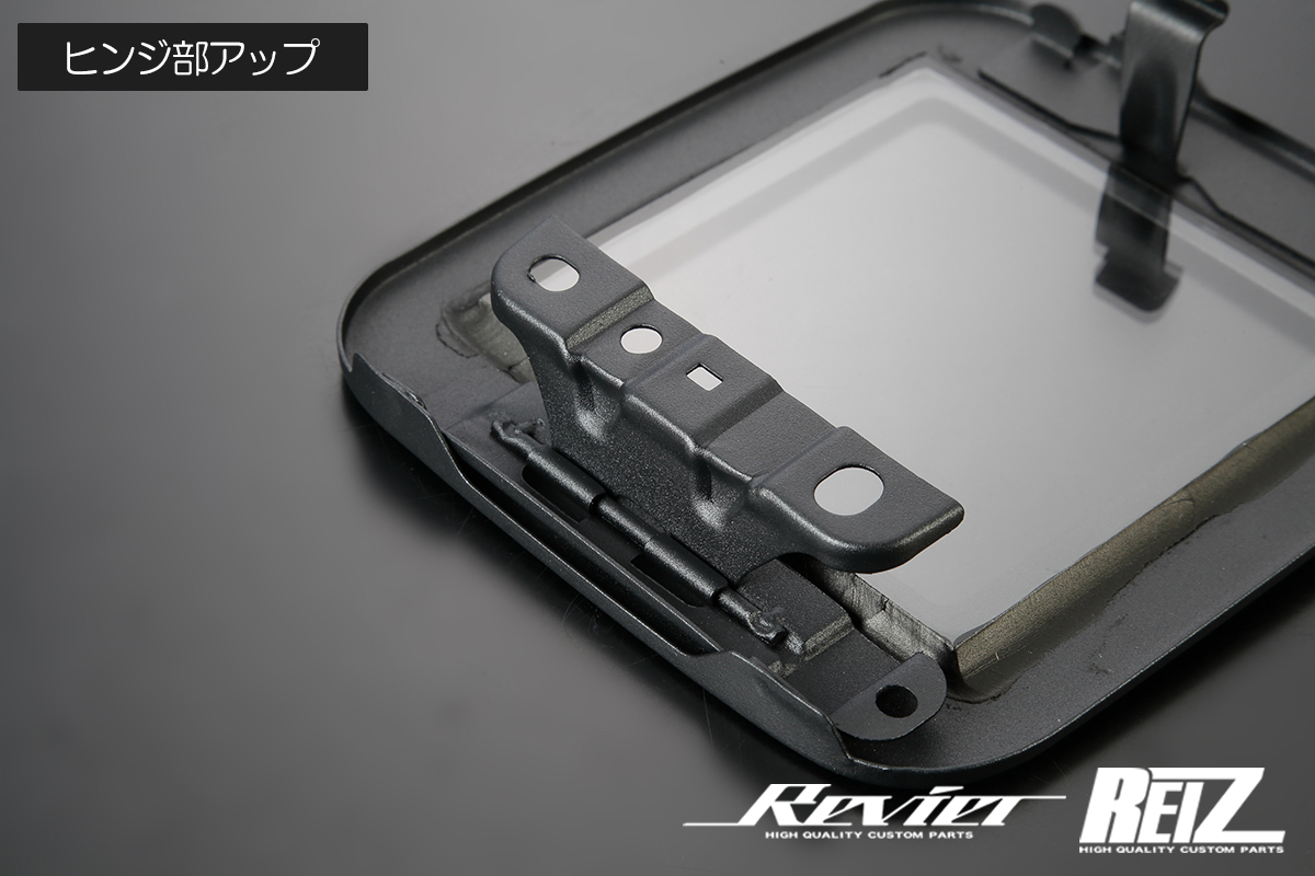 JB23W ジムニー 交換式 ガラスリッド 梨地ブラック塗装 強化ガラス採用 フューエルリッド 給油口 REIZ ライツ_画像7