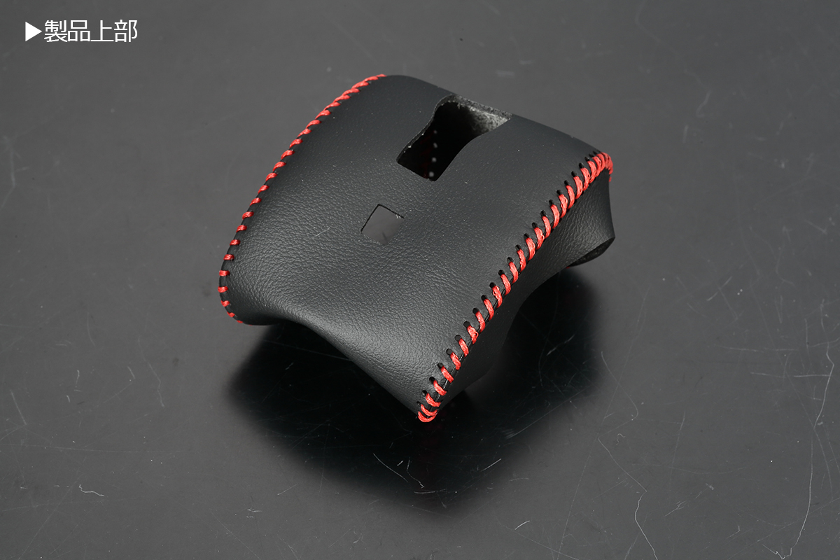 GN0W アウトランダーPHEV *2024年9月まで レザー調 シフトノブカバー 被せタイプ レッドステッチ シフトカバー ネコポス発送_画像3