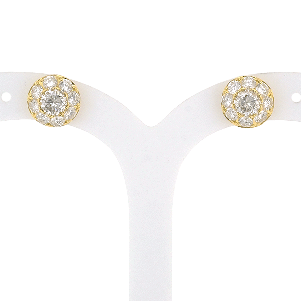 送料無料 本物 一押し K18 ダイヤモンド ピアス 1.03ct/1.03ct イエローゴールド スタッドタイプ 磨き済み キラキラ 大人女子 綺麗 上品_画像2