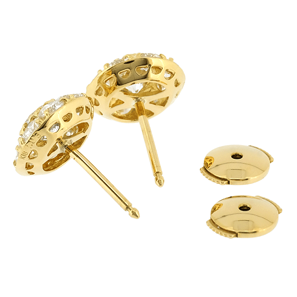 送料無料 本物 一押し K18 ダイヤモンド ピアス 1.03ct/1.03ct イエローゴールド スタッドタイプ 磨き済み キラキラ 大人女子 綺麗 上品_画像6