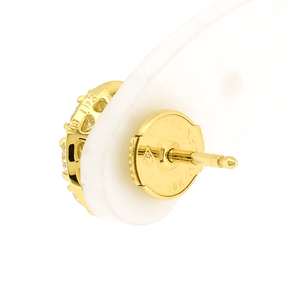 送料無料 本物 一押し K18 ダイヤモンド ピアス 1.03ct/1.03ct イエローゴールド スタッドタイプ 磨き済み キラキラ 大人女子 綺麗 上品_画像4