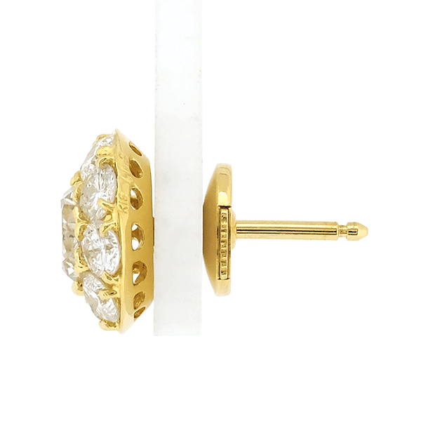 送料無料 本物 一押し K18 ダイヤモンド ピアス 1.03ct/1.03ct イエローゴールド スタッドタイプ 磨き済み キラキラ 大人女子 綺麗 上品_画像5