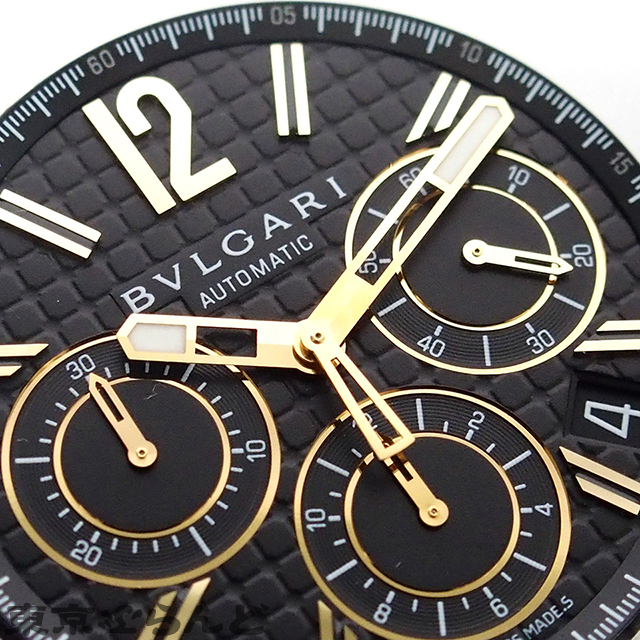 101830047 1円 ブルガリ BVLGARI 文字盤付ムーブメント Cal.080-TEEL ブラック 腕時計 メンズ 自動巻 クロノ針難_画像8