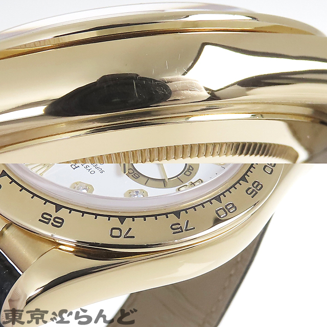 101795151 ロレックス ROLEX デイトナ 16518G A番 ホワイト 白 K18YG アリゲーター ダイヤモンド 金無垢 8PD 腕時計 メンズ 自動巻 仕上済_画像7