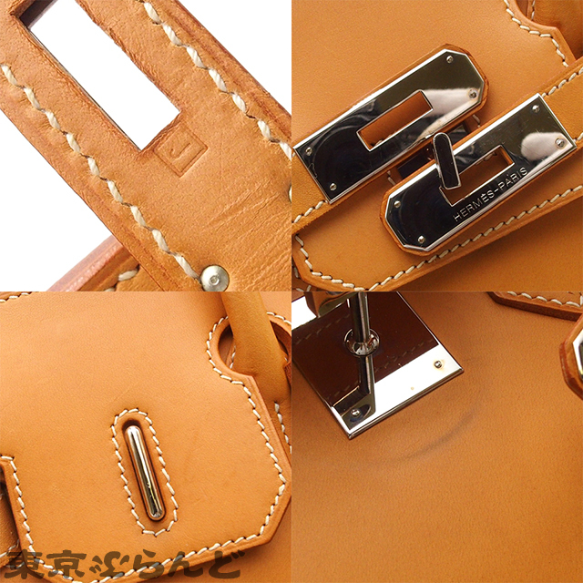101808046 エルメス HERMES オータクロア28 □J刻印 ナチュラルサブレ シルバー金具 ヴァッシュ ハンドバッグ レディース_画像5