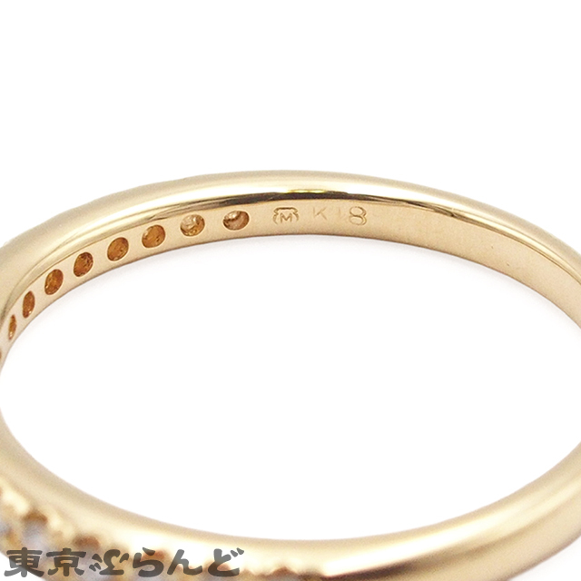 101824116 ミキモト MIKIMOTO リング イエローゴールド K18YG ダイヤモンド 18PD 0.12ct 11.5号相当 指輪 レディース 仕上済_画像4