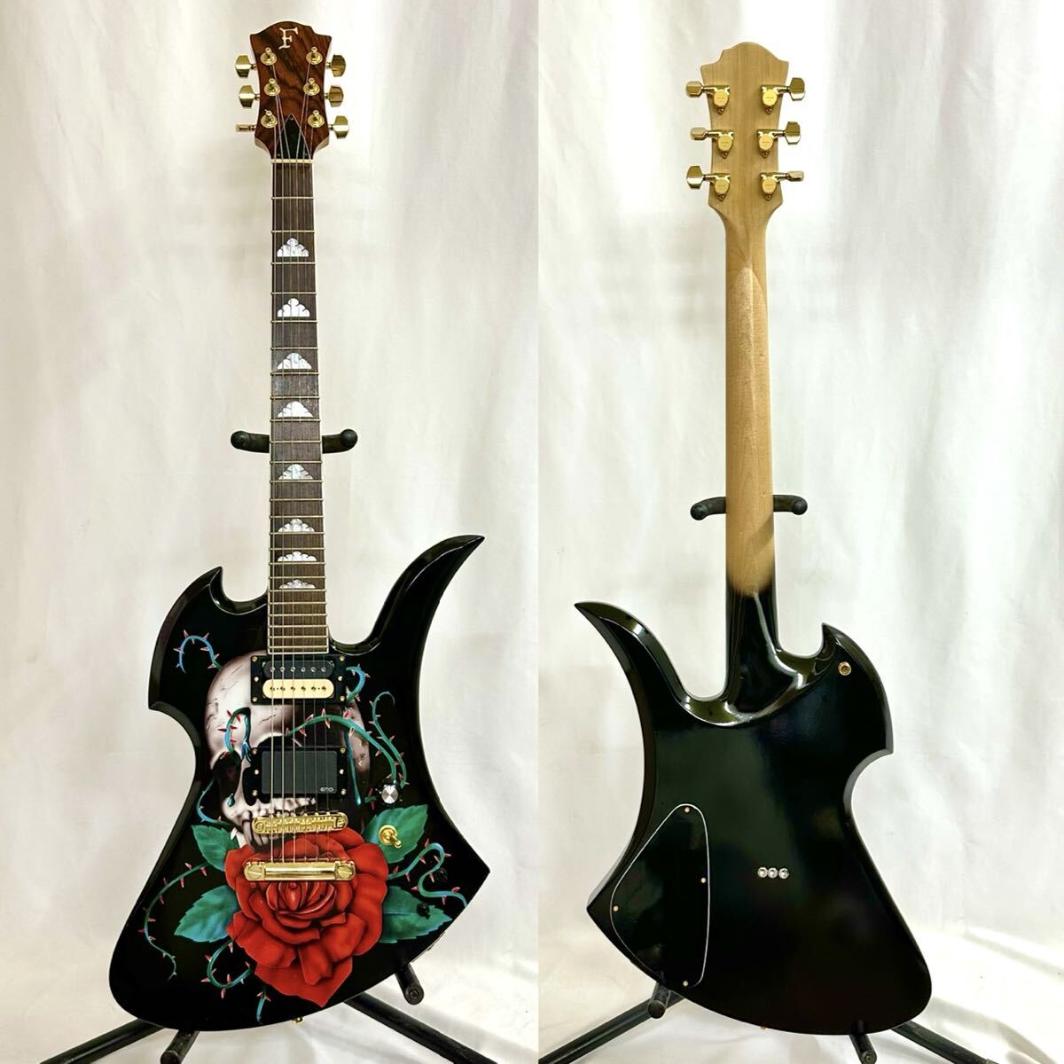 Fernandes/hideモデル/MG-80X/バラドクロ/ドンズバサイケ風/フェルナンデス/モッキンバード/エレキギター_画像1