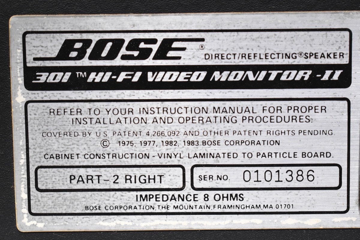 【C】BOSE 301 HI-FI VIDEO MONITOR-II スピーカーペア ボーズ 3156893_画像8