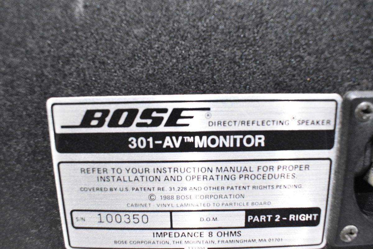 【C】BOSE 301 AV MONITOR スピーカーペア ボーズ 3157745_画像8