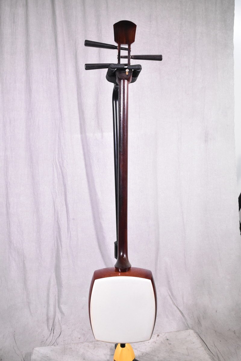 【J】三味線 中棹 東さわり 二枚溝 金細 紅木 子持ち綾杉 3154047_画像4