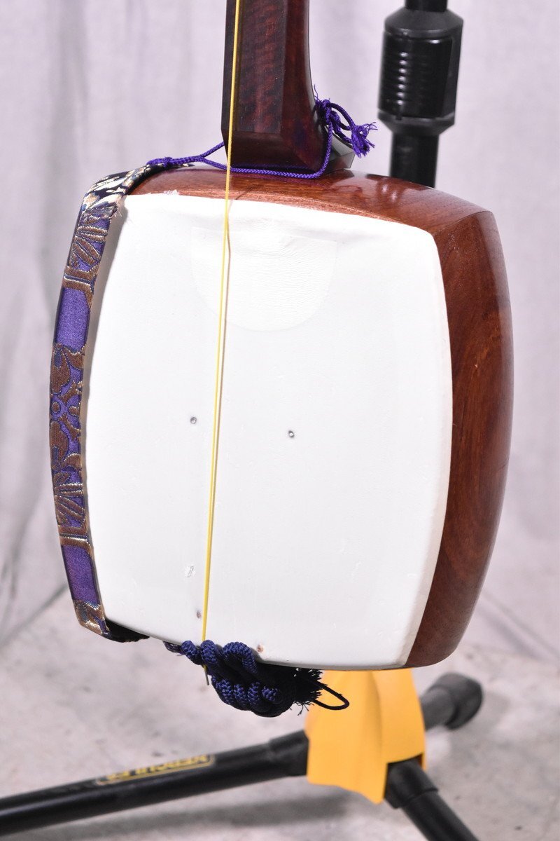 【J】三味線 中棹 東さわり 二枚溝 金細 虎トチ 紅木 子持ち綾杉 3154042_画像1