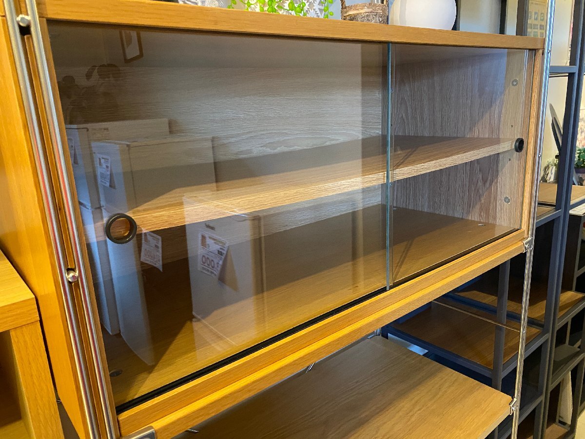 無印良品 MUJI ステンレスユニットシェルフ 棚板・扉付き収納付き フリーラック 収納棚 中古品_画像3