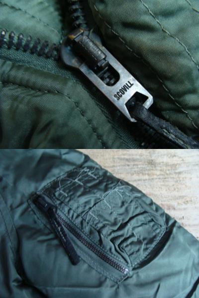 【80s 】ALPHA INDUSTRIES アルファ N-2B フライトジャケット セージグリーン (M)_画像8