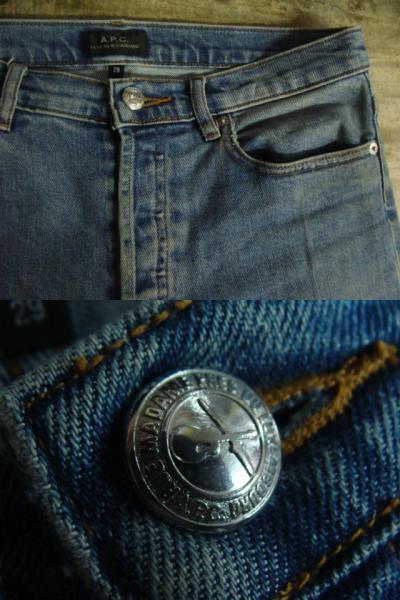 【汚れあり】A.P.C. アーペーセー ボタンフライ デニムパンツ W29_画像4