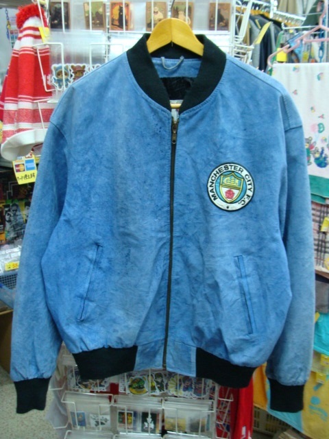 【状態難あり・カビ】90s マンチェスター・シティ ジップアップ スウェードジャンパー (M) _画像3