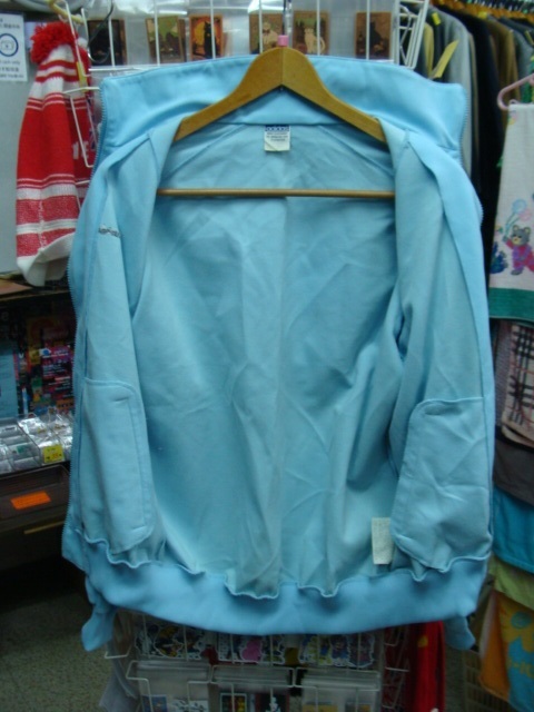 【90s】adidas アディダス ジャージトップ 水色 (L) デサント製 _画像4