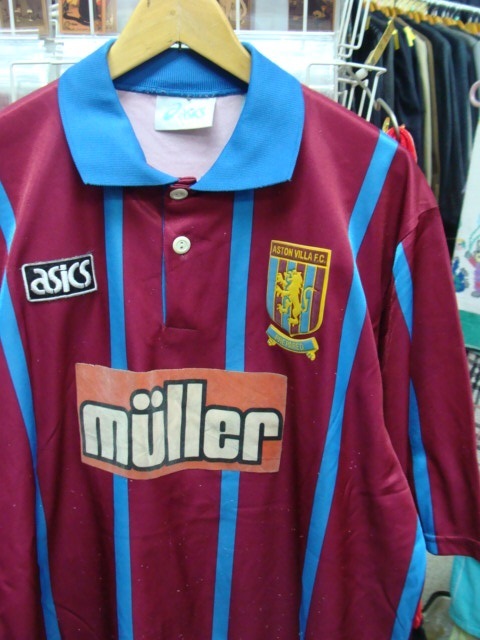 【状態難あり】vintage アストン・ヴィラFC 1993-95 アウェイ ユニホーム (L) asics製_画像1