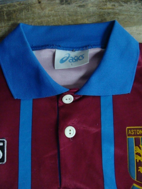 【状態難あり】vintage アストン・ヴィラFC 1993-95 アウェイ ユニホーム (L) asics製_画像4