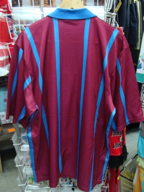 【状態難あり】vintage アストン・ヴィラFC 1993-95 アウェイ ユニホーム (L) asics製_画像3