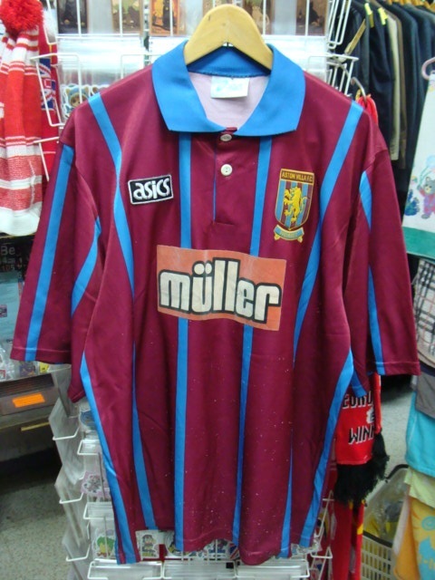 【状態難あり】vintage アストン・ヴィラFC 1993-95 アウェイ ユニホーム (L) asics製_画像2