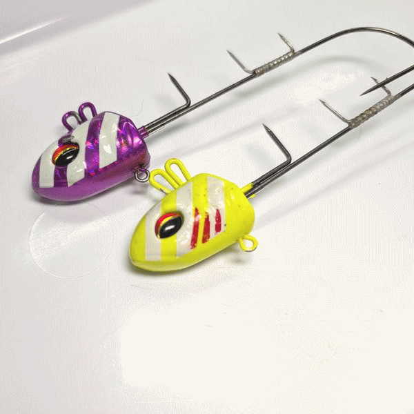 ■1円~中古【快適船タチウオテンヤSS 紫ゼブラとイエローゼブラ赤エラのセット】40号 送料激安200円 最強の組み合わせ間違いなし おすすめ_画像2