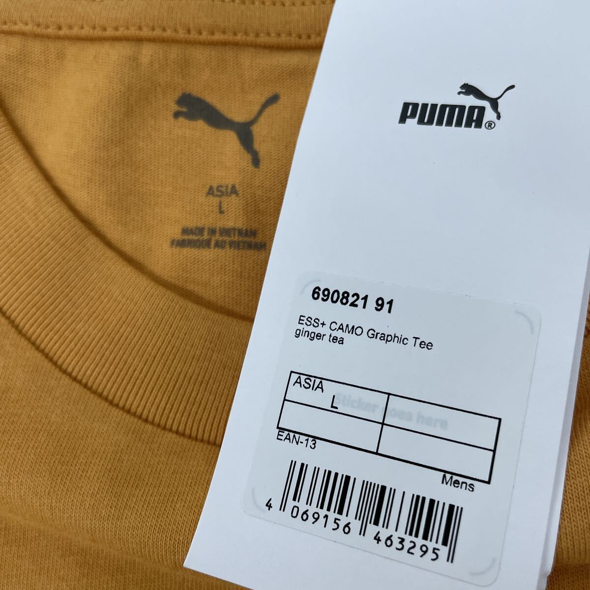 新品■PUMA プーマ メンズ 半袖シャツ Tシャツ L ビッグロゴ オレンジ系_画像5