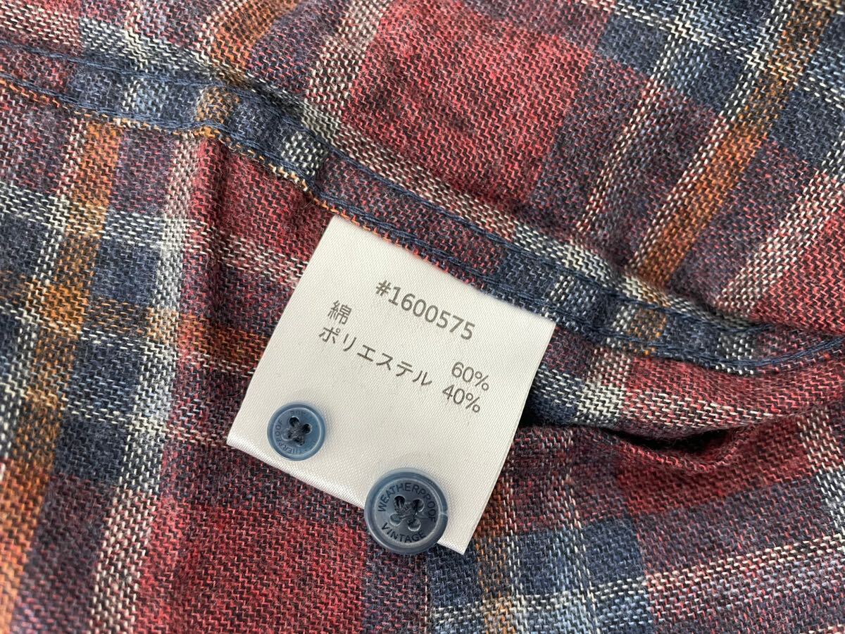 新品■Weatherproof ウェザープルーフ メンズ 長袖 チェックシャツ L 赤系 ネルシャツ_画像4