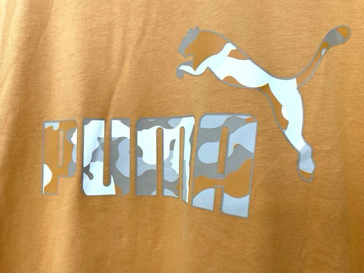 新品■PUMA プーマ メンズ 半袖シャツ Tシャツ L ビッグロゴ オレンジ系_画像4
