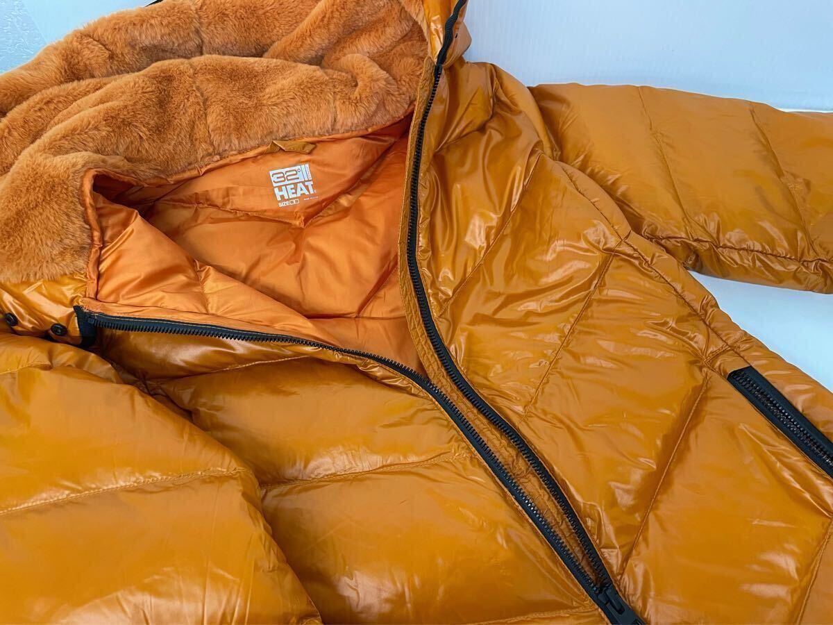 新品■32°HEAT レディース ダウンジャケット M オレンジ ダウン90% 防寒 フード付き_画像3
