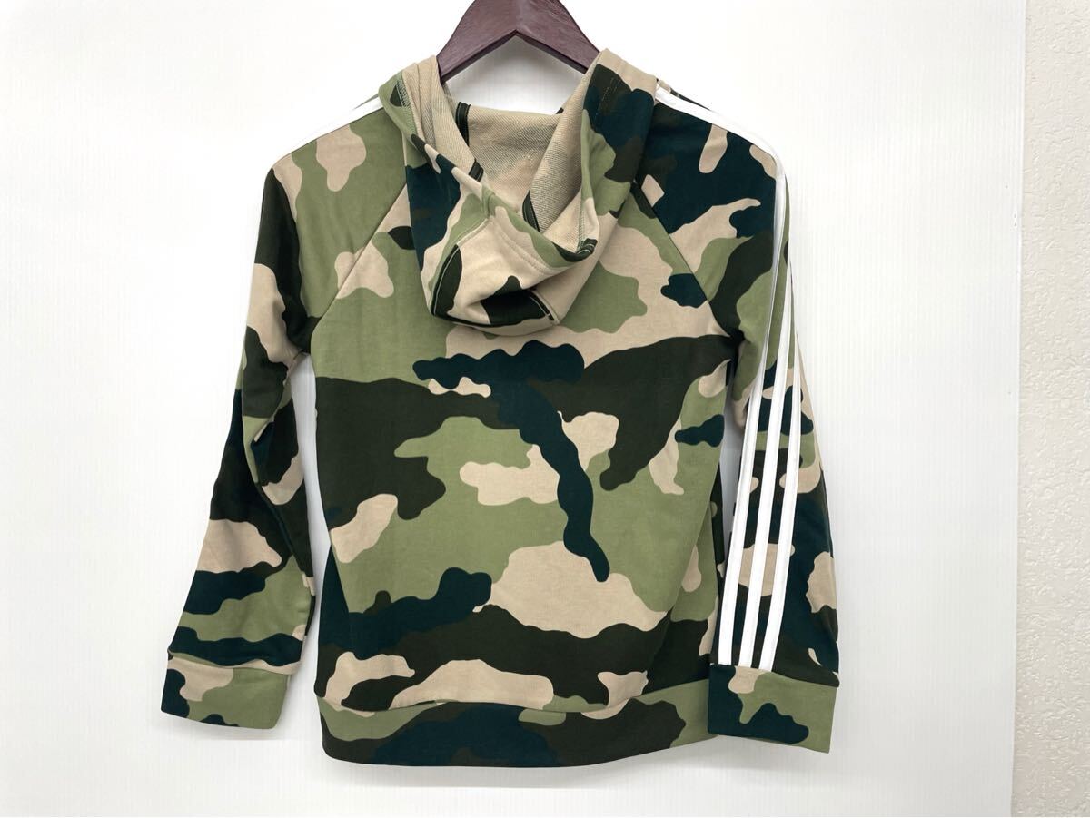 新品■アディダス adidas キッズ 迷彩 パーカー 140 グリーン ベージュ IW3470_画像2