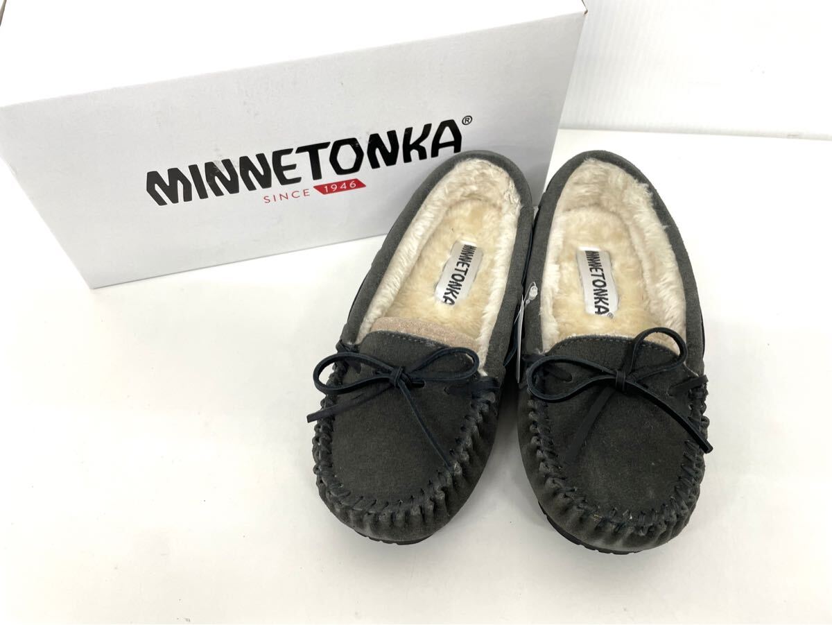 MINNETONKA ミネトンカ レディース モカシン スリッポン 22cm グレー_画像1
