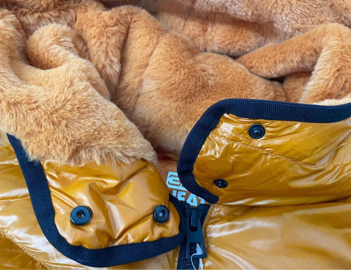 新品■32°HEAT レディース ダウンジャケット M オレンジ ダウン90% 防寒 フード付き_画像4