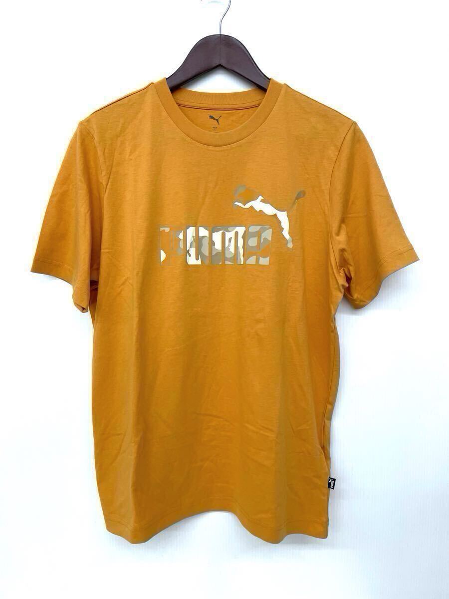 新品■PUMA プーマ メンズ 半袖シャツ Tシャツ L ビッグロゴ オレンジ系_画像2