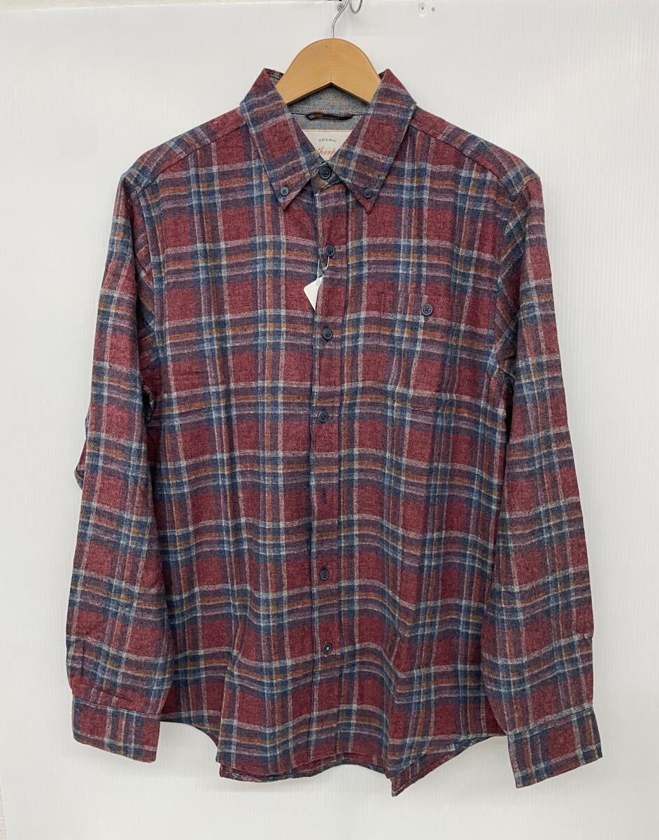 新品■Weatherproof ウェザープルーフ メンズ 長袖 チェックシャツ L 赤系 ネルシャツ_画像2