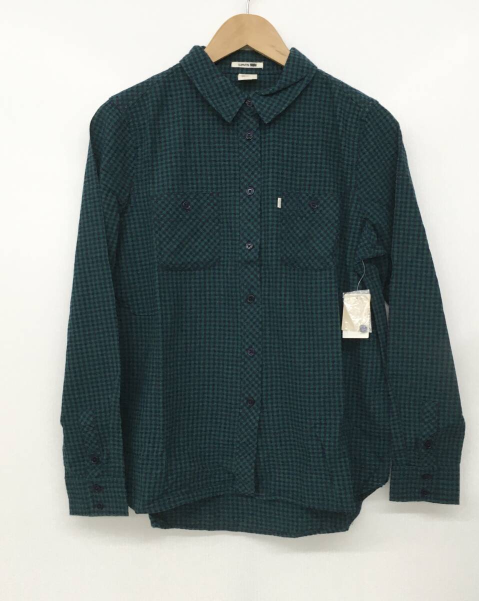 新品■Levis リーバイス レディース 長袖チェックシャツ M グリーン カジュアル_画像2